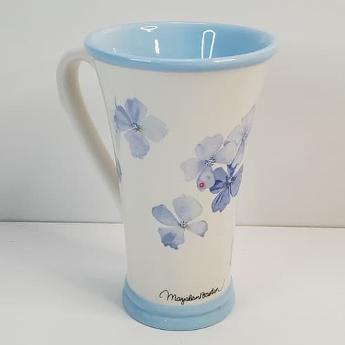 Marjolein Bastin Nature’s Sketchbook Tall Coffee Mug Cup Blue Floral Butterfly - Thumbnail 3