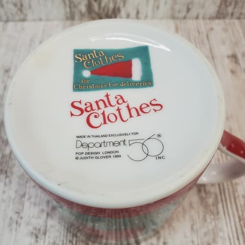 Vtg 1999 Dept 56 Santa's Clothes Coat Vest Boots Christmas Holiday Coffee Mug - Thumbnail 7