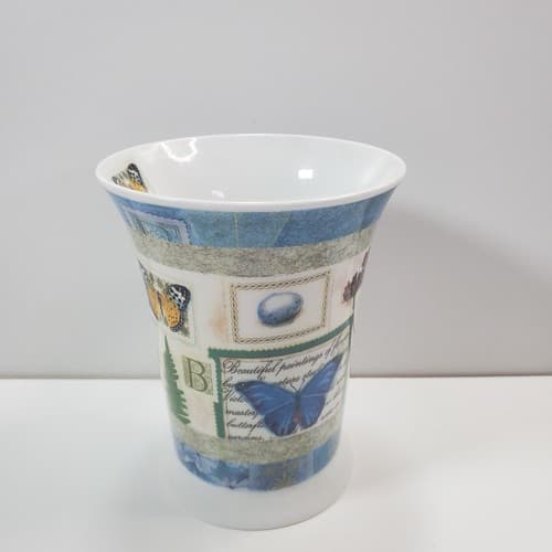 Pimpernel Porcelain Botanical Butterfly Flower Fern Flared Coffee Tea Mug - Thumbnail 2