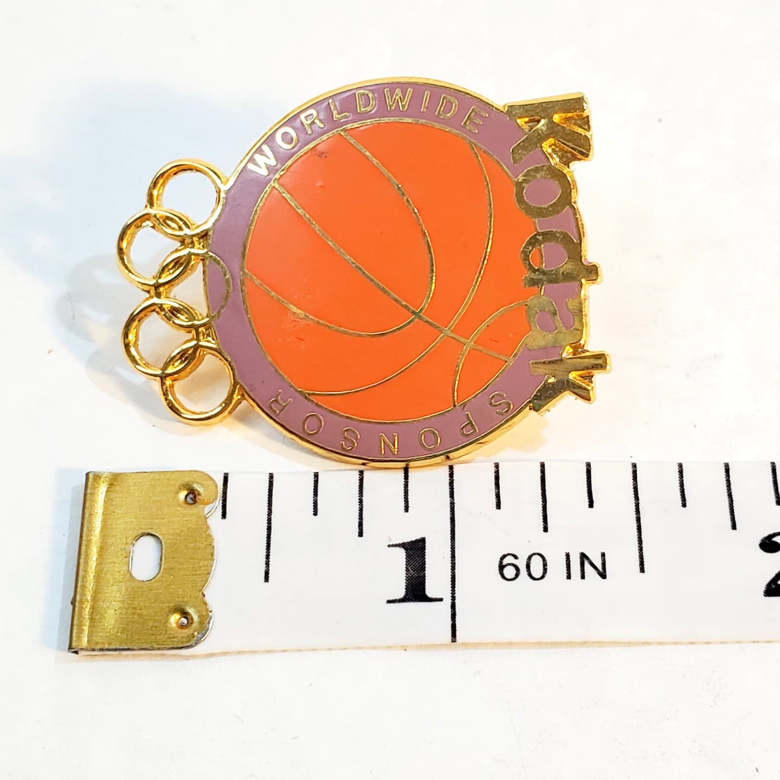 Vtg 1996 Atlanta Olympics BASKETBALL Kodak Worldwide Sponsor Enamel Lapel Pin - Thumbnail 3