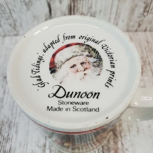 Vtg Dunoon Glad Tidings Christmas Mug Made In Scotland Children Santa Skating - Thumbnail 7