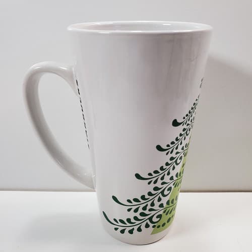 Starbucks 2011 Christmas Latte Mug 16 oz Green Tall Tree w/ Star 6" - Thumbnail 3