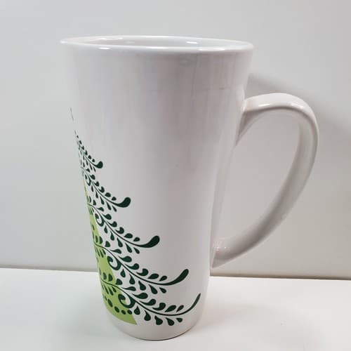 Starbucks 2011 Christmas Latte Mug 16 oz Green Tall Tree w/ Star 6" - Thumbnail 2