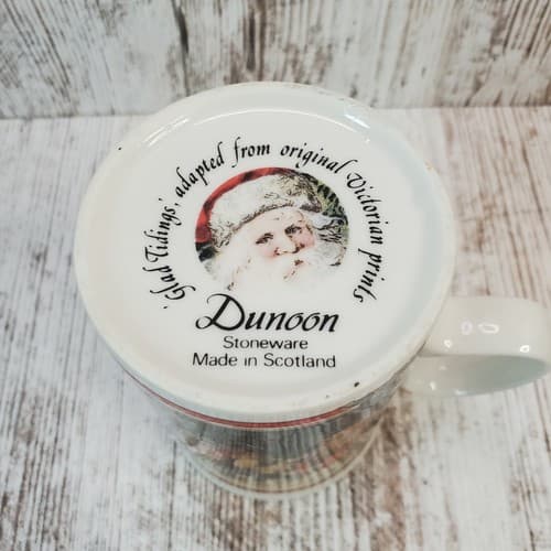 Vtg Dunoon Glad Tidings Christmas Mug Made In Scotland Children Santa Skating - Thumbnail 6