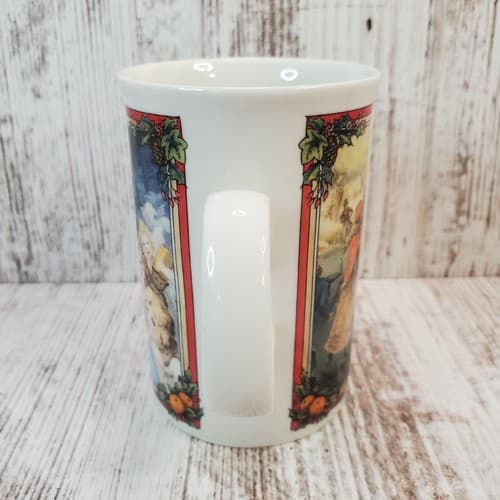 Vtg Dunoon Glad Tidings Christmas Mug Made In Scotland Children Santa Skating - Thumbnail 4