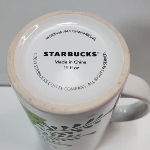 Starbucks 2011 Christmas Latte Mug 16 oz Green Tall Tree w/ Star 6" - Thumbnail 6