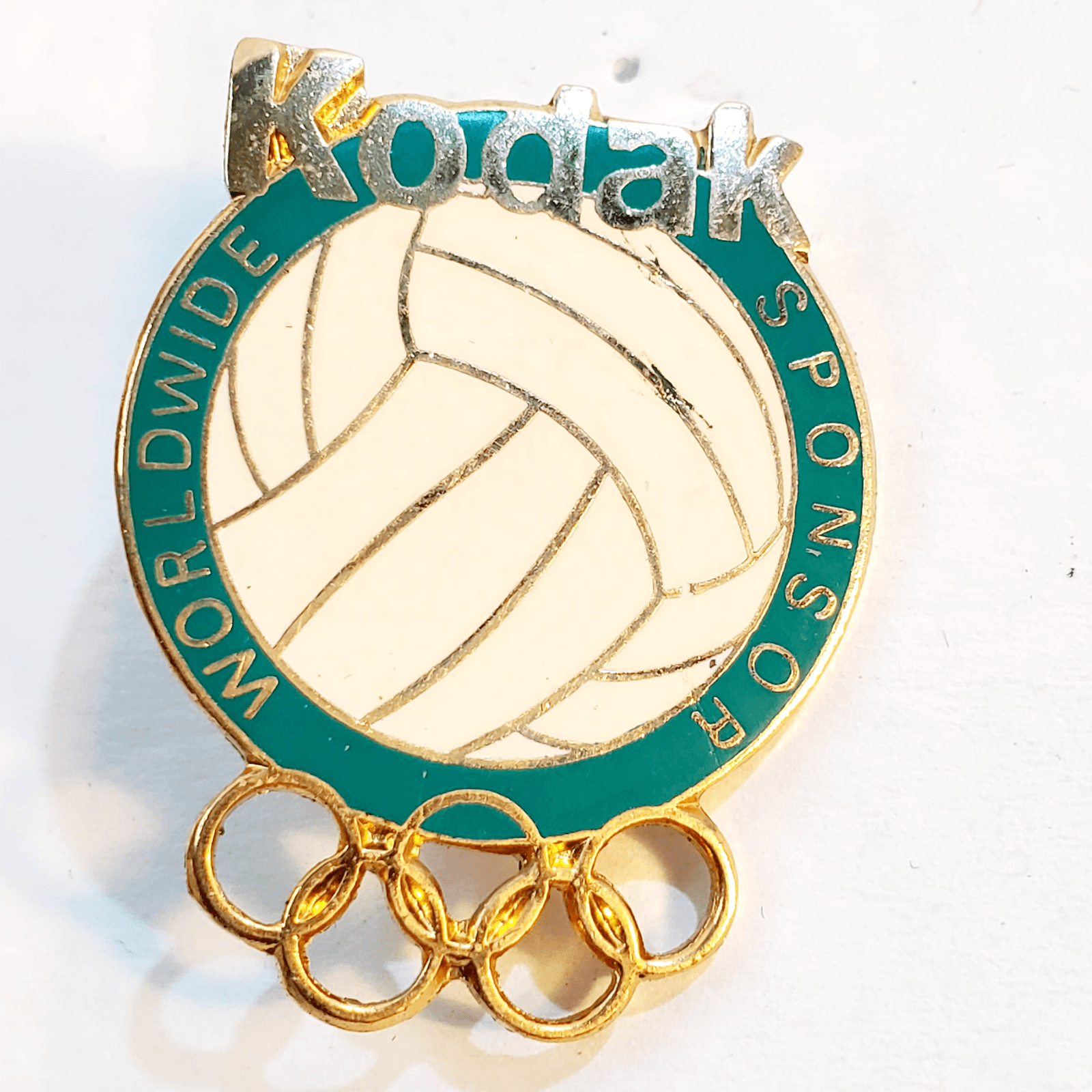 Vtg 1996 Atlanta Olympics VOLLEYBALL Kodak Worldwide Sponsor Enamel Lapel Pin