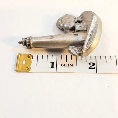 Vintage Ocracoke North Carolina Pewter Tone Metal Lighthouse Scene Brooch Pin - Thumbnail 5