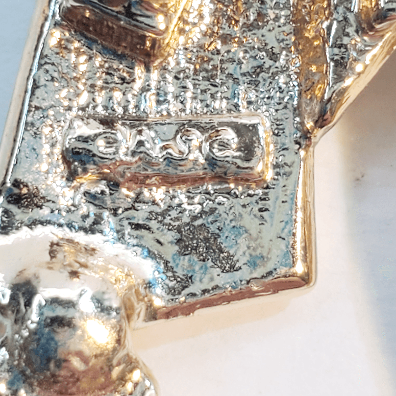 Vintage AJC Gold Tone Woman Lady w/ Packages Dog Shopping Brooch Pin 2.5 inch - Thumbnail 3