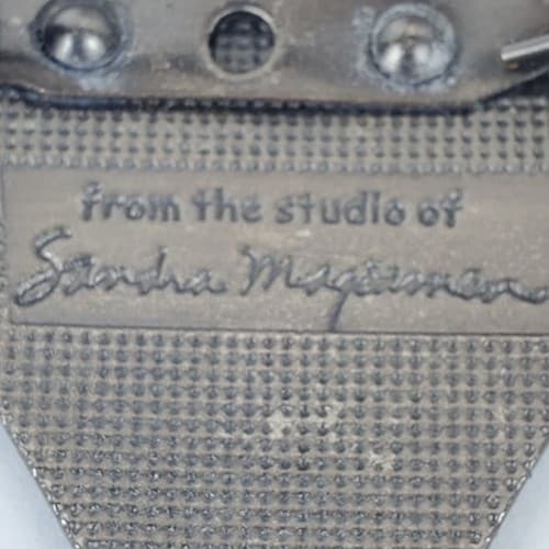 Sandra Magsamen Pewter Heart Dream Brooch Pin Matte Silver Tone Inspirational - Thumbnail 3