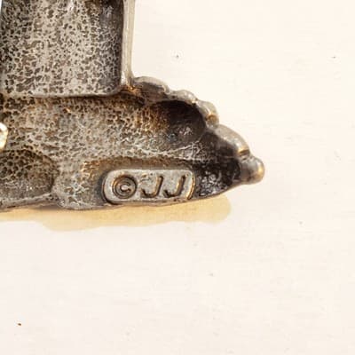 Vintage JJ Jonette Pewter Tone Metal Lighthouse Seaside Nautical Brooch Pin - Thumbnail 3