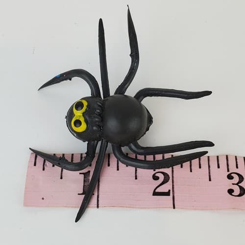 Vintage Easter Unlimited Black Rubber Spider Bug Figural Brooch Pin Halloween - Thumbnail 4