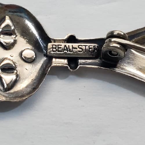 Vintage Beau Sterling Mid Century Modern Slim Cat Brooch Pin 2.25 inch - Thumbnail 4