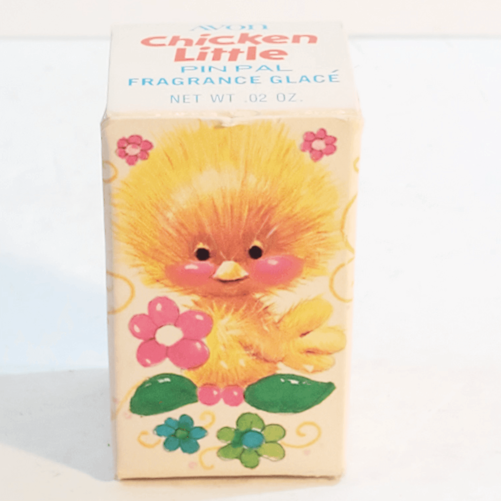Vtg Avon Pin Pal Chicken Little Fragrance EMPTY Glace Brooch Pin w/ Original Box - Thumbnail 4