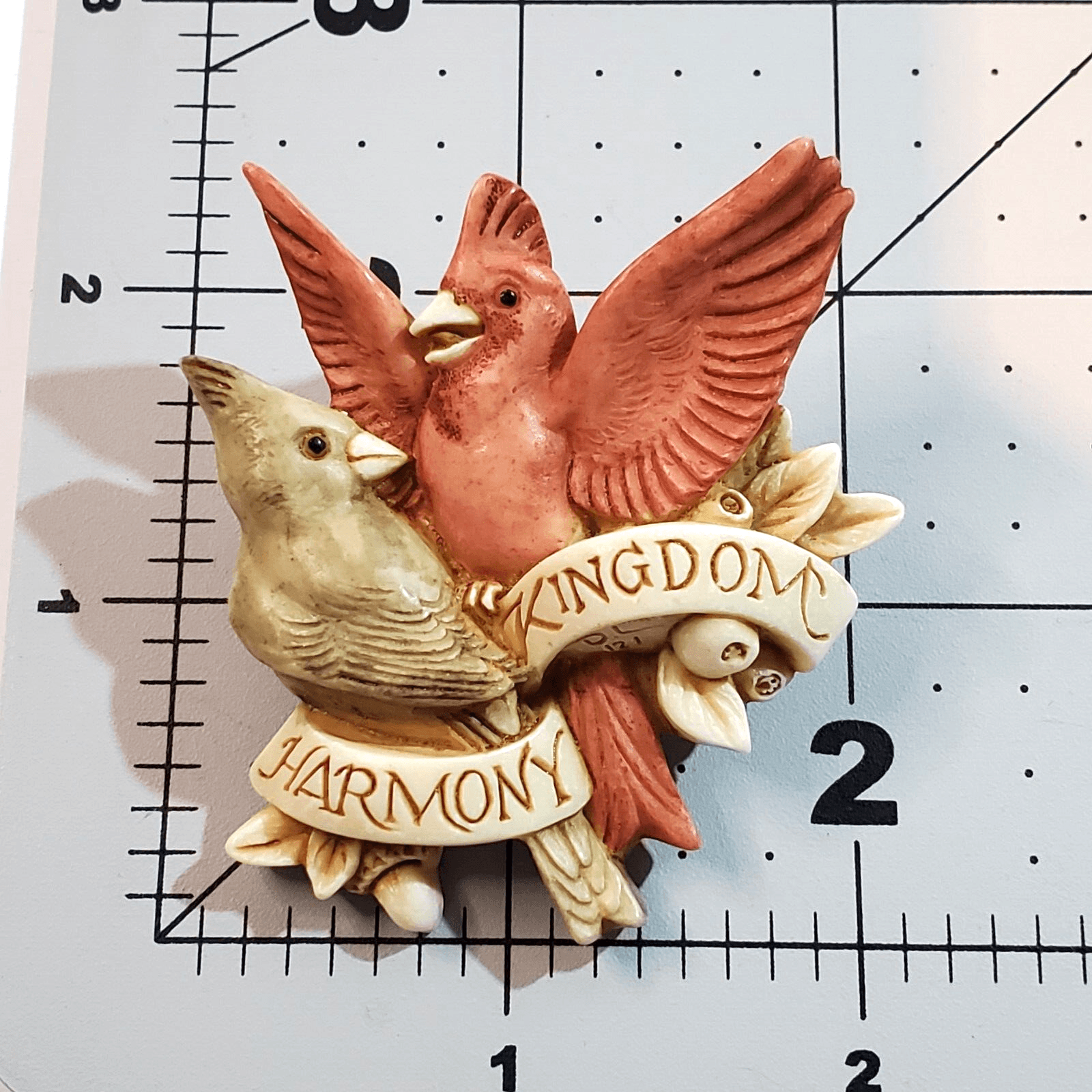 Vintage Harmony Kingdom Royal Watch Cardinal Mates Resin Brooch Pin Retired - Thumbnail 3