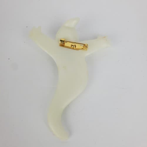 Vintage Hallmark Plastic Resin Ghost Purple Bow Halloween Brooch Pin Jewelry - Thumbnail 4