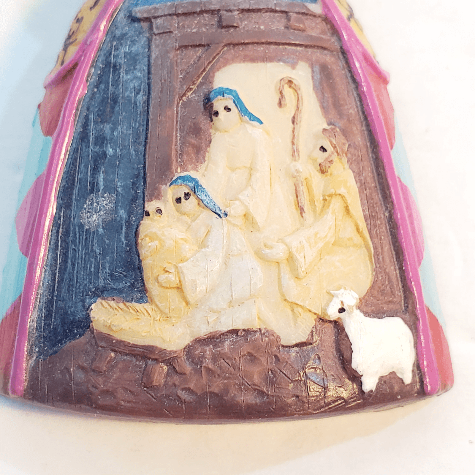Jim Shore Resin Angel Holding Star With Nativity Shepards Skirt Pin Brooch - Thumbnail 2
