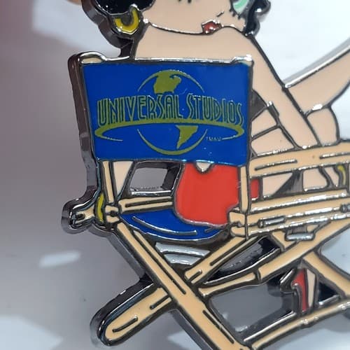 Universal Studios Silver Tone Metal Multicolor Enamel Betty Boop Brooch Pin 2008 - Thumbnail 2
