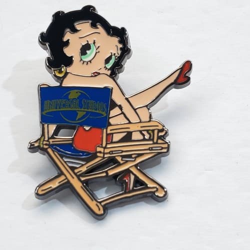 Universal Studios Silver Tone Metal Multicolor Enamel Betty Boop Brooch Pin 2008