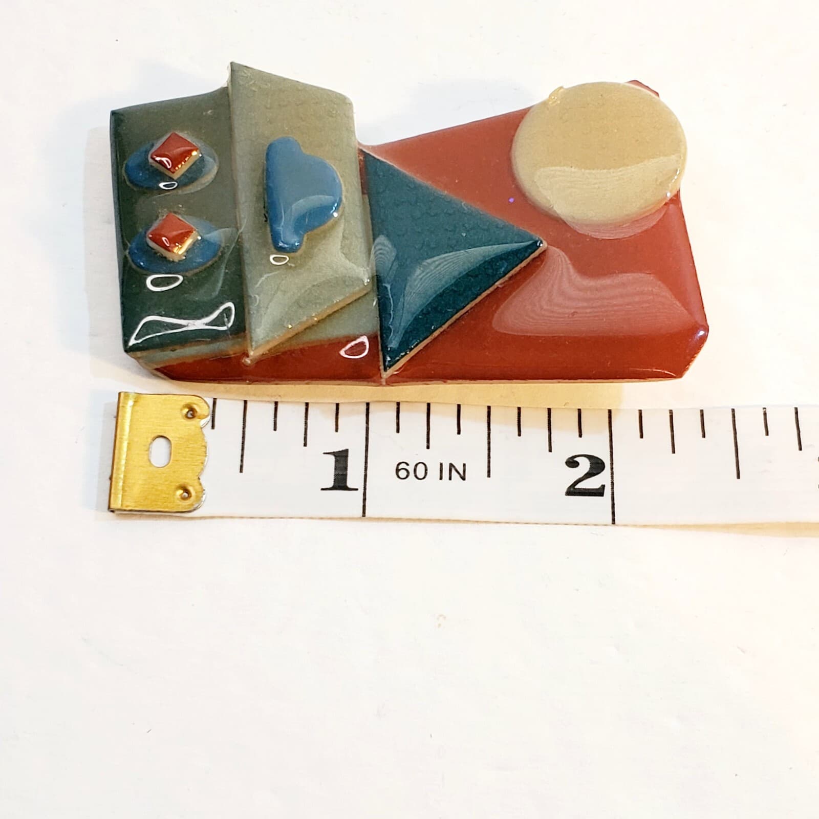 Vintage Lucinda House Pins Asymmetrical House with Sun Moon Pin Brooch - Thumbnail 4