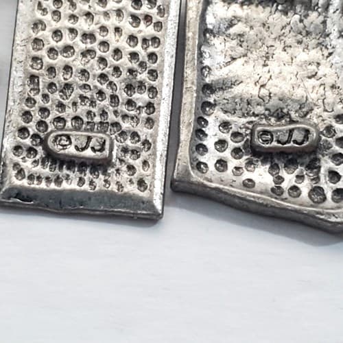 Vintage Signed JJ Jonette Pewter Metal Born To Shop 5 Dangle Charm Brooch Pin - Thumbnail 5