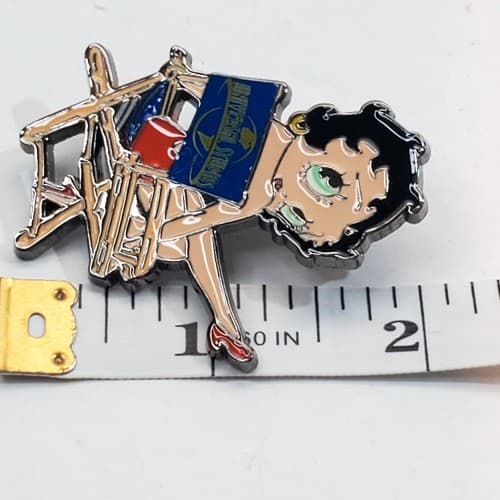 Universal Studios Silver Tone Metal Multicolor Enamel Betty Boop Brooch Pin 2008 - Thumbnail 6