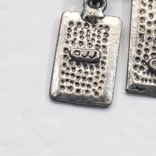 Vintage Signed JJ Jonette Pewter Metal Born To Shop 5 Dangle Charm Brooch Pin - Thumbnail 6
