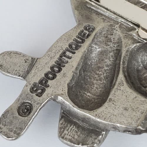 Vintage Pewter 4173 Spoontiques BOWLING Ball & Pins Charm Brooch Pin - Thumbnail 5