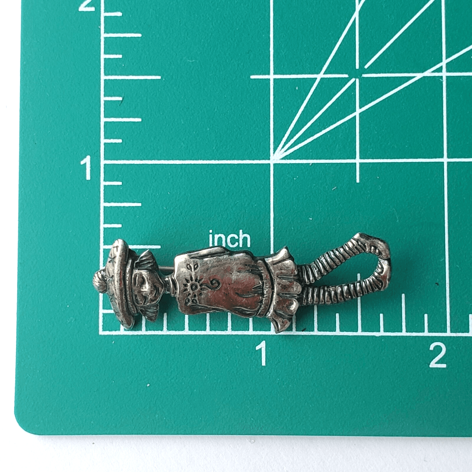 Signed ME Mary Engelbreit 925 Sterling Silver Fashion Girl Mary Jane Brooch Pin - Thumbnail 4