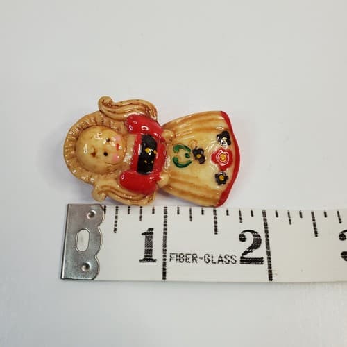 Vintage R.O.C. ROC Resin Plastic Christmas Angel Brooch Pin Taiwan Holiday - Thumbnail 4
