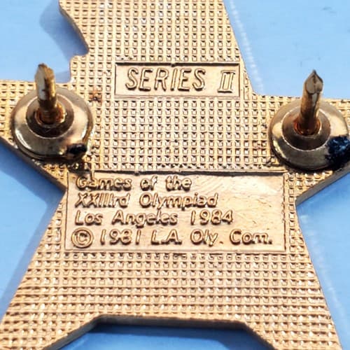 Vintage 1984 Sam the Eagle Decathlon Los Angeles Olympic Star Tack Lapel Cap Pin - Thumbnail 3