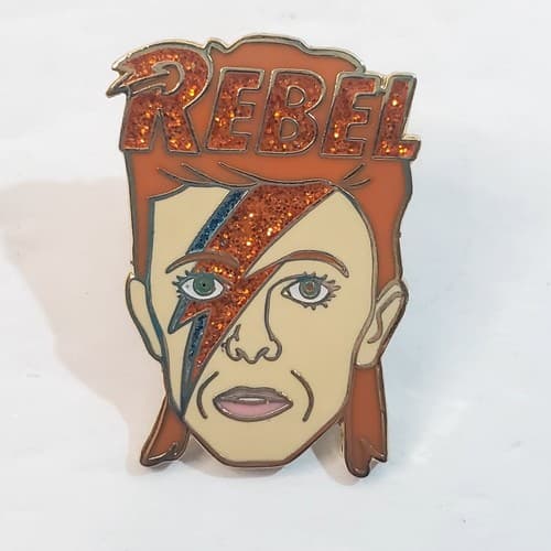 David Bowie Express Yourself Ziggy Stardust Glam Enamel Tack Cap Lapel Pin