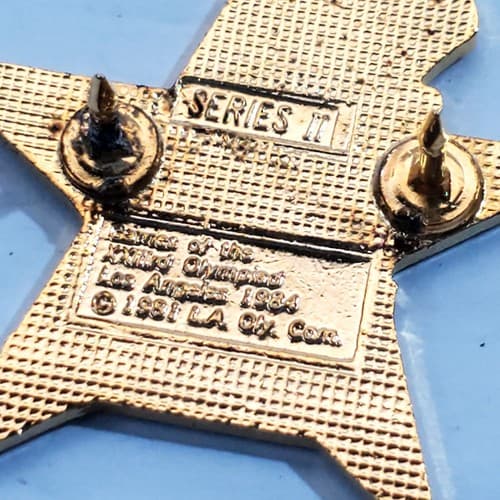 Vtg 1984 Sam the Eagle Pentathlon Los Angeles Olympic Star Tack Lapel Cap Pin - Thumbnail 3