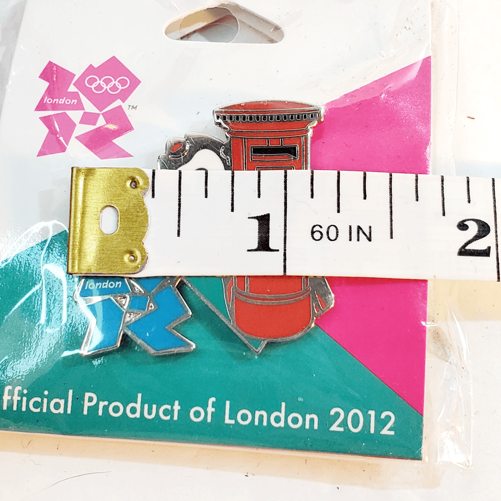Olympic Memorabilia London 2012 Wenlock Postal Box Metal Enamel Tack Lapel Pin - Thumbnail 3