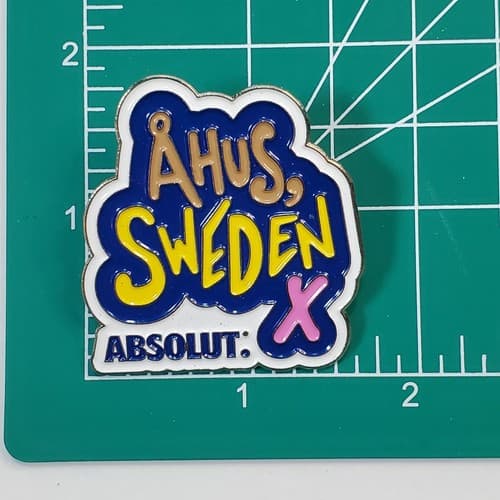 Absolut Vodka Metal Advertising Åhus Sweden Lapel Cap Tack Pin Badge - Thumbnail 3