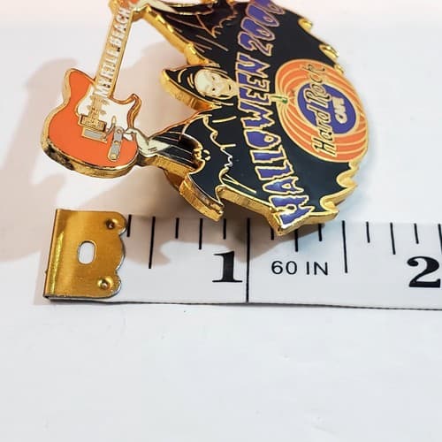 Vtg Myrtle Beach Halloween 2000 Hard Rock Cafe Pin Grim Reaper Guitar Pumpkin - Thumbnail 4