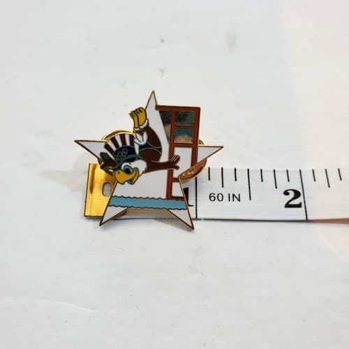 Vintage 1984 Sam the Eagle Diving Los Angeles Olympic Star Tack Lapel Cap Pin - Thumbnail 4