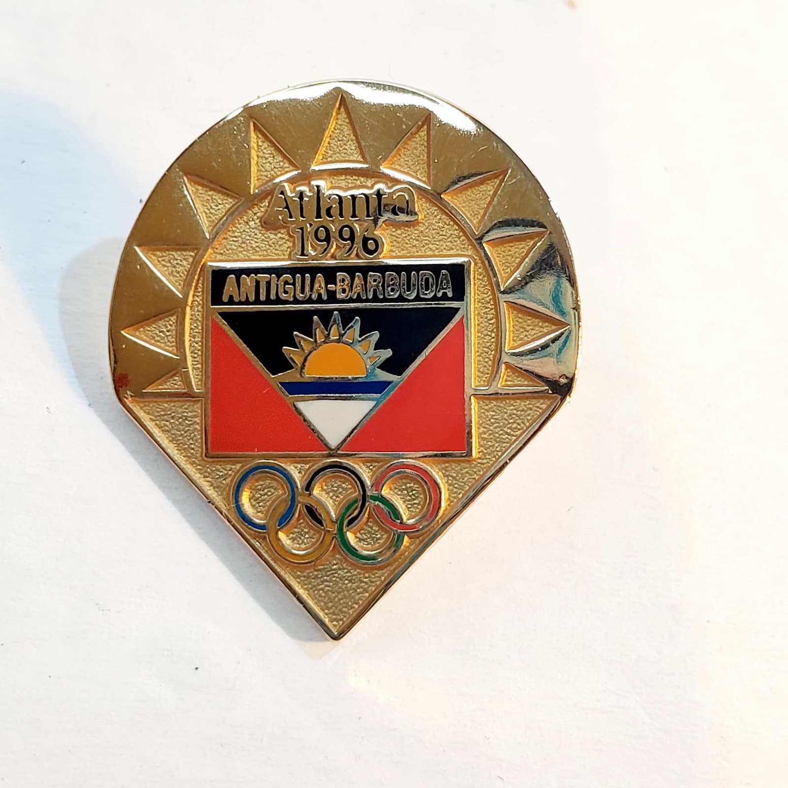 Vintage 1996 Atlanta Olympics ANTIGUA BARBUDA Lapel Tack Cap Pin Badge