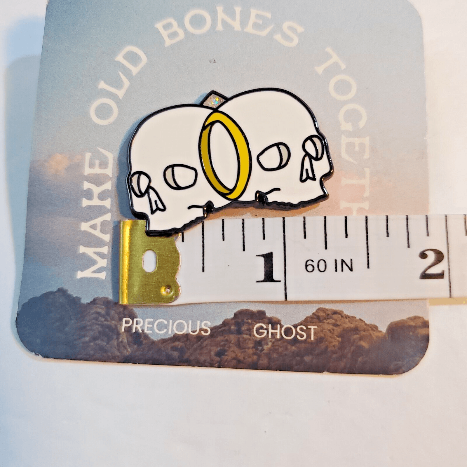 Make Old Bones Together Precious Ghost Collectible Enamel Cap Lapel Tack Pin - Thumbnail 3