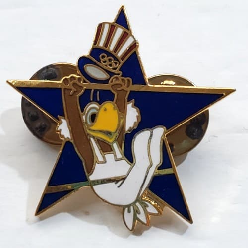 Vtg 1984 Sam the Eagle Gymnastics Los Angeles Olympic Star Tack Lapel Cap Pin