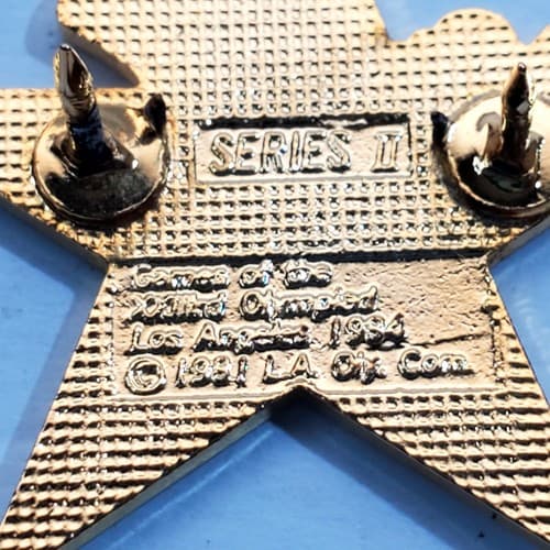 Vintage 1984 Sam the Eagle Swimming Los Angeles Olympic Star Tack Lapel Cap Pin - Thumbnail 3