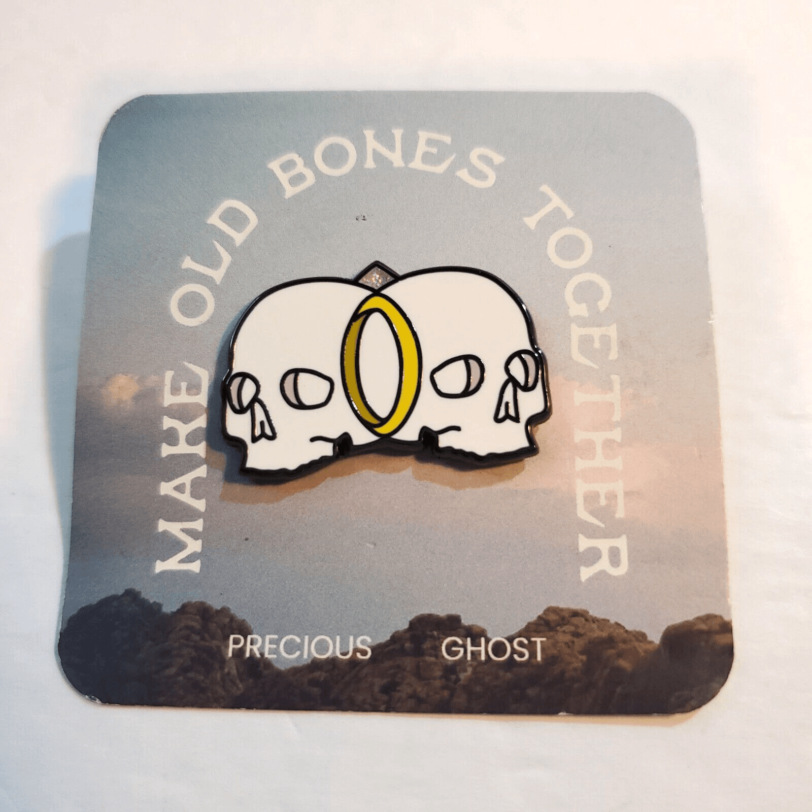 Make Old Bones Together Precious Ghost Collectible Enamel Cap Lapel Tack Pin