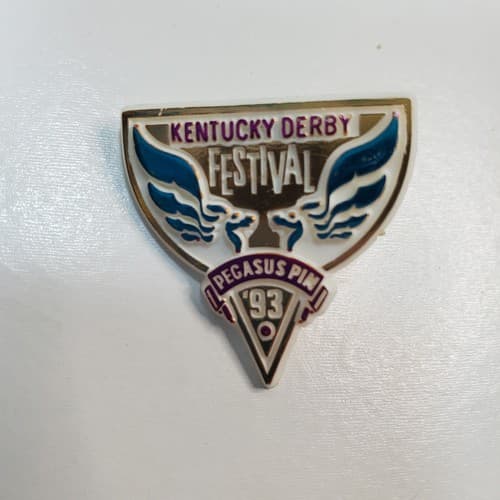Vintage Kentucky Derby Festival 1993 Plastic Pegasus Lapel Pin Horse Race Badge