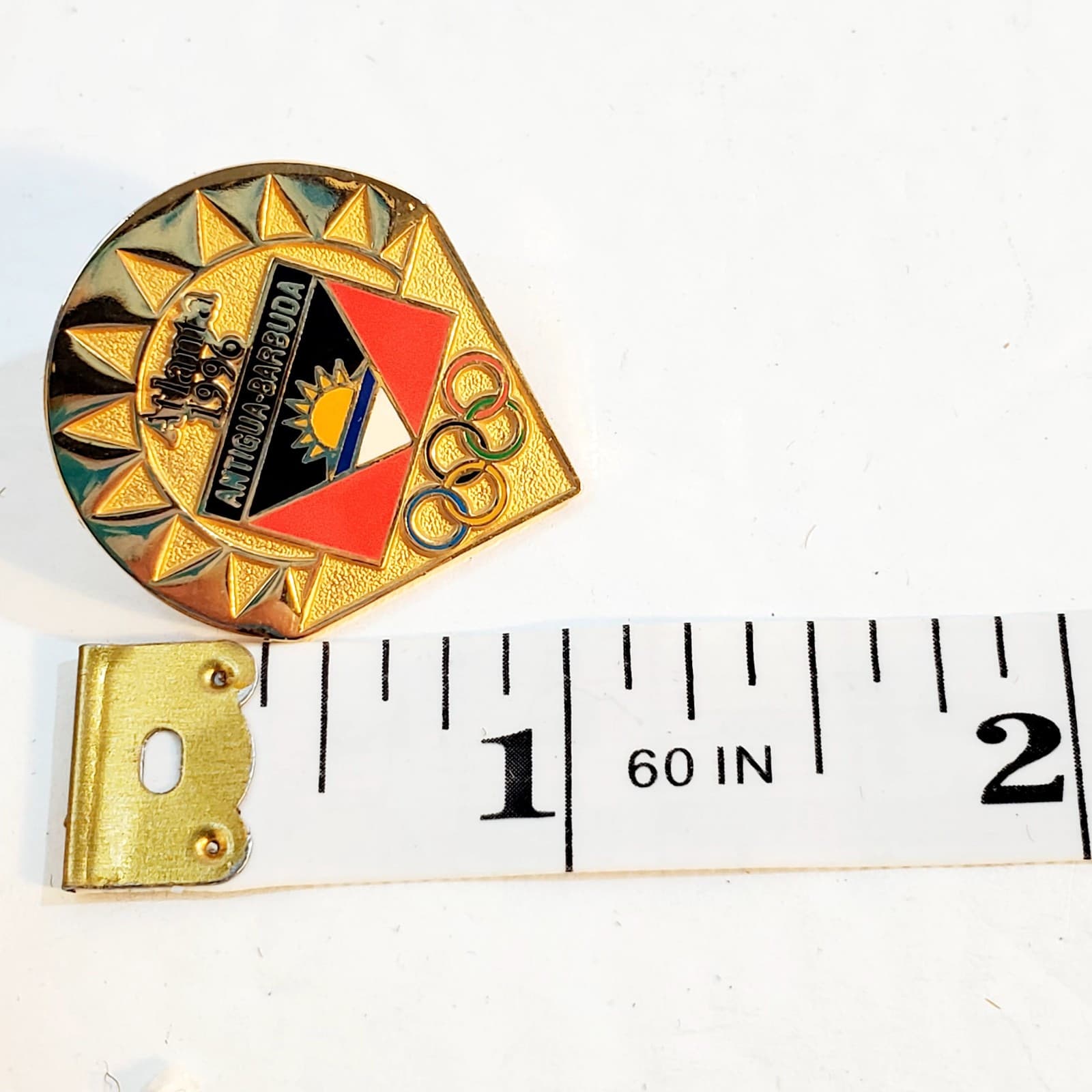 Vintage 1996 Atlanta Olympics ANTIGUA BARBUDA Lapel Tack Cap Pin Badge - Thumbnail 3