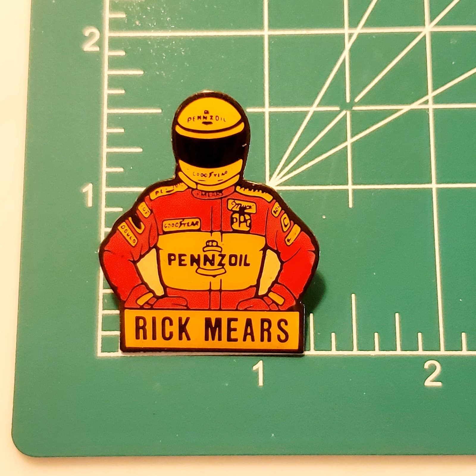 Vintage Rick Mears Pennzoil Indy 500 Indianapolis Car Racing Tack Lapel Cap Pin - Thumbnail 3