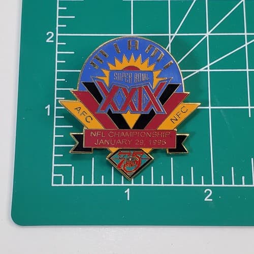 Vintage Super Bowl XXIX Miami NFL Championship Jan. 29, 1995 Peter David Pin - Thumbnail 4