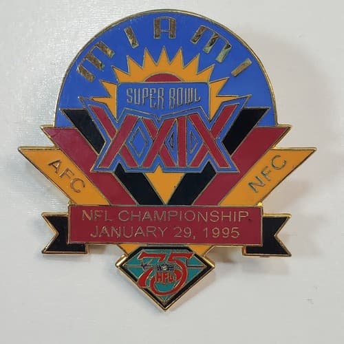 Vintage Super Bowl XXIX Miami NFL Championship Jan. 29, 1995 Peter David Pin