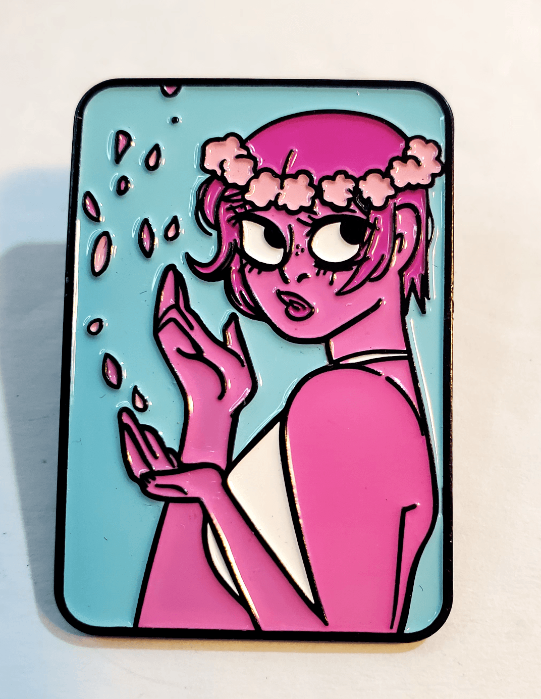 Whatever Company Webtoon Lore Olympus Persephone Floral Rectangle Enamel Pin