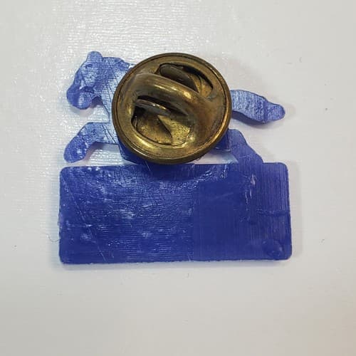 Vintage Kentucky Derby Blue Gold Souvenir with Horse Plastic Lapel Cap Pin - Thumbnail 2