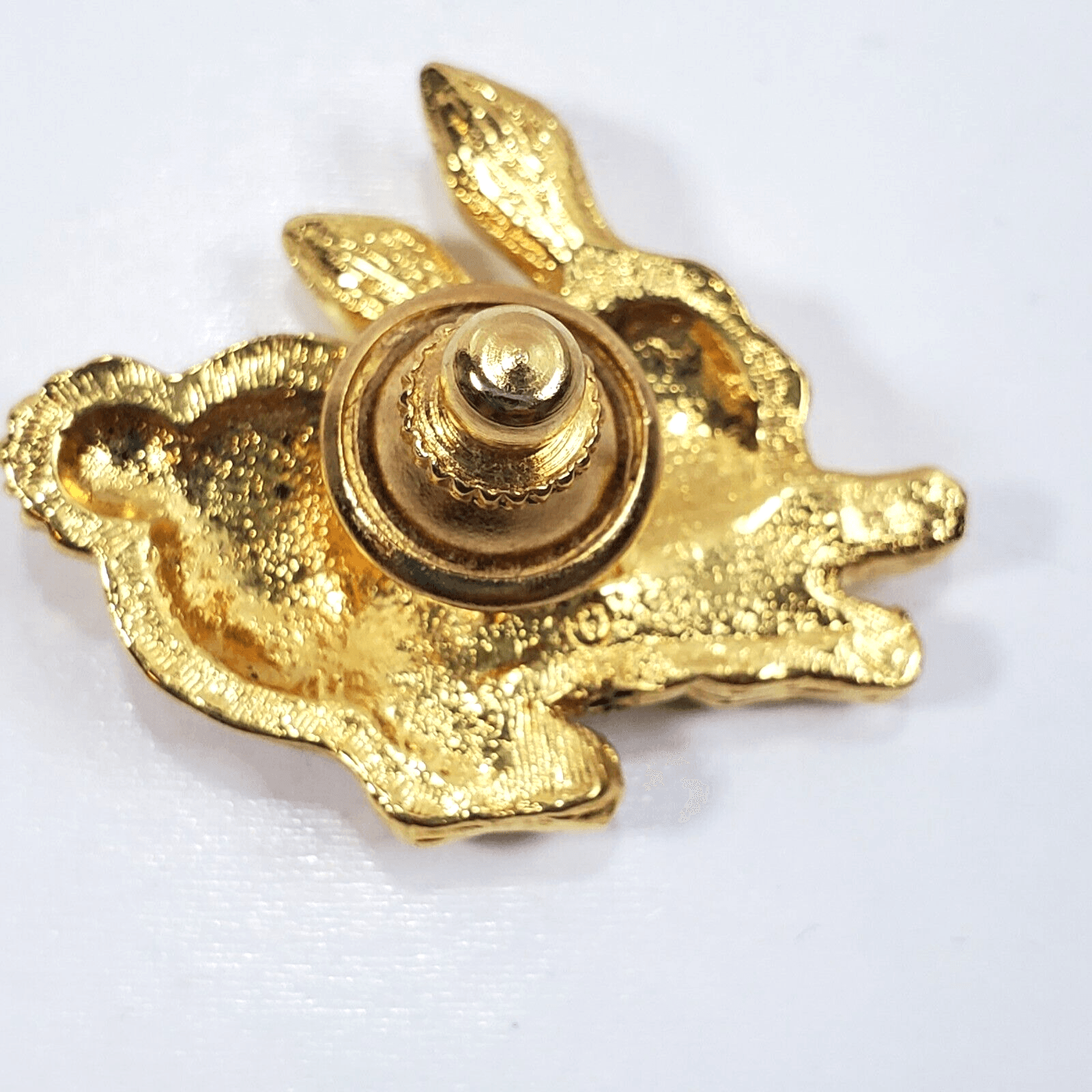 Vintage 1992 Avon Pearly Bunny Tack Pin Gold Tone & Faux Pearls Rabbit Easter - Thumbnail 2